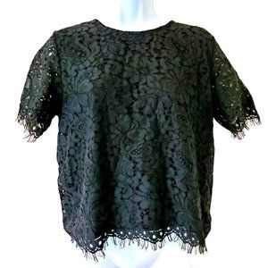 Women's Medium Ellison Blouse Lace Scalloped NWT